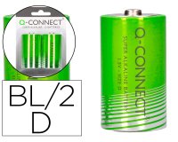 Pila q-connect alcalina d blister de 2 unidades