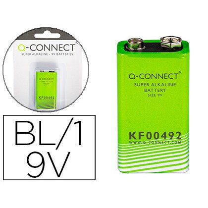 Pila q-connect alcalina LR61 de 9v blister con 1 unidad