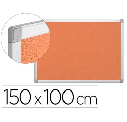 Pizarra corcho q-connect marco de aluminio 150x100 cm extra corcho 5 mm