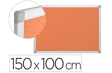 Pizarra corcho q-connect marco de aluminio 150x100 cm extra corcho 5 mm