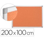 Pizarra corcho q-connect marco de aluminio 200x100 cm extra corcho 5 mm