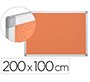 Pizarra corcho q-connect marco de aluminio 200x100 cm extra corcho 5 mm