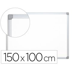 Pizarra blanca q-connect lacada magnetica marco de aluminio 150x100 cm