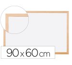 Pizarra blanca q-connect laminada marco de madera 90x60 cm