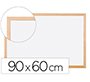 Pizarra blanca q-connect laminada marco de madera 90x60 cm