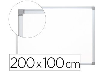 Pizarra blanca q-connect lacada magnetica marco de aluminio 200x100 cm