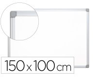 Pizarra blanca q-connect laminada marco de aluminio 150x100 cm