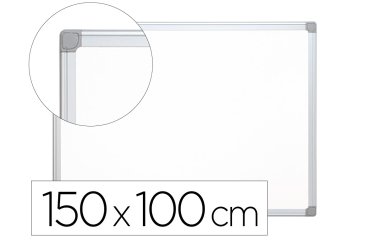Pizarra blanca q-connect laminada marco de aluminio 150x100 cm