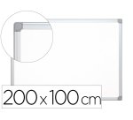 Pizarra blanca q-connect laminada marco de aluminio 200x100 cm