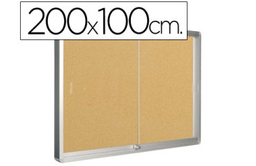 Vitrina de anuncios q-connect marco de aluminio 1000 x 2000 mm