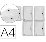 Carpeta liderpapel dossier broche 36664 polipropileno din a4 pack de 5 incolora transparente multitaladro