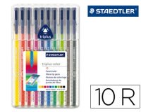 Rotulador staedtler triplus color 323 estuche de 10 unidades colores surtidos