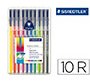Rotulador staedtler triplus color 323 estuche de 10 unidades colores surtidos