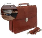 Cartera portadocumentos q-connect kf02610 con correa y dptos interiores marron