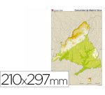 Mapa mudo color din a4 madrid comunidad de madrid fisico