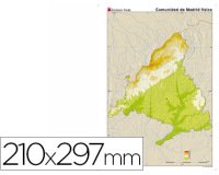 Mapa mudo color din a4 madrid comunidad de madrid fisico