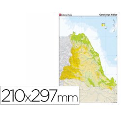 Mapa mudo color din a4 cataluña fisico