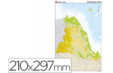 Mapa mudo color din a4 cataluña fisico