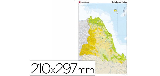 Mapa mudo color din a4 cataluña fisico