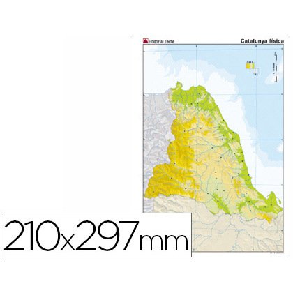 Mapa mudo color din a4 cataluña fisico