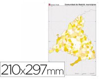 Mapa mudo color din a4 comunidad de madrid politico
