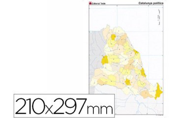 Mapa mudo color din a4 cataluña politico