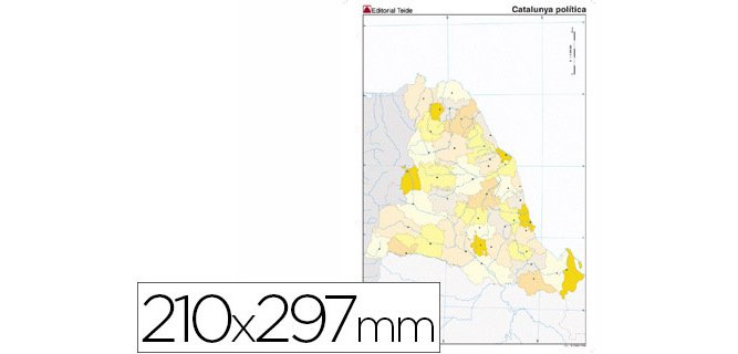 Mapa mudo color din a4 cataluña politico