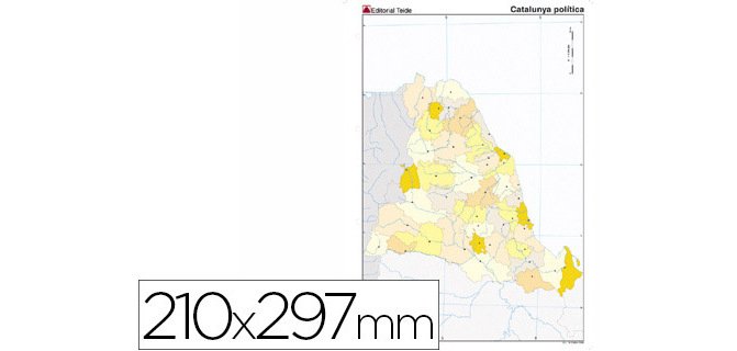 Mapa mudo color din a4 cataluña politico