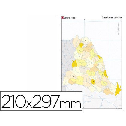 Mapa mudo color din a4 cataluña politico