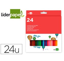 Lapices de colores liderpapel caja de 24 unidades colores surtidos