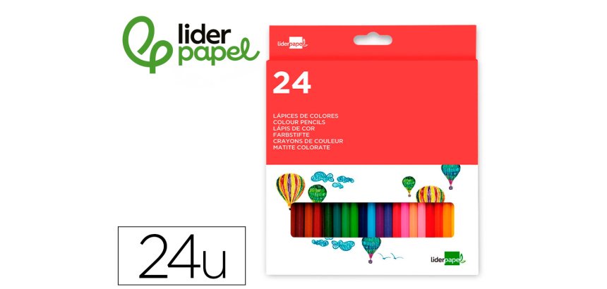 Lapices de colores liderpapel caja de 24 unidades colores surtidos