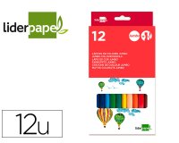 Lapices de colores liderpapel jumbo con sacapuntas caja de 12 unidades colores surtidos