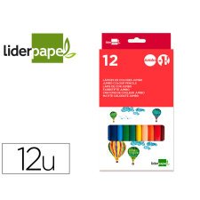 Lapices de colores liderpapel jumbo con sacapuntas caja de 12 unidades colores surtidos