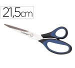 Tijera oficina q-connect mango caucho 8\" 21'5 cm blister de seguridad