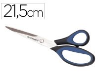 Tijera oficina q-connect mango caucho 8\" 21'5 cm blister de seguridad