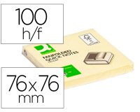 Bloc de notas adhesivas quita y pon q-connect 76x76 mm zig-zag