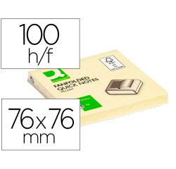 Bloc de notas adhesivas quita y pon q-connect 76x76 mm zig-zag