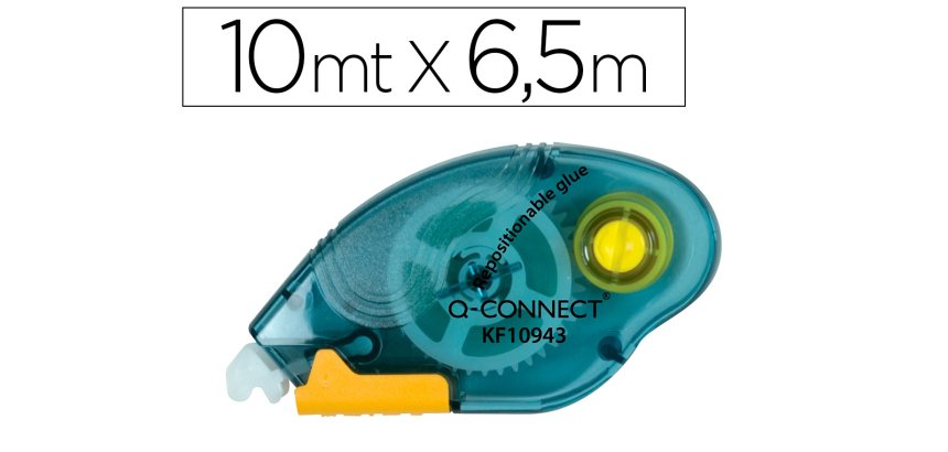 Pegamento q-connect roller compact removible 6,5 mm de ancho x 10 m unidad