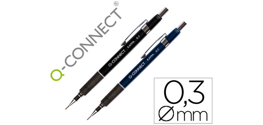 Portaminas q-connect kappa 0,3 mm sujecion de caucho