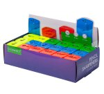 Sacapuntas q-connect metalico 2 usos con deposito