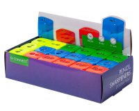 Sacapuntas q-connect metalico 2 usos con deposito