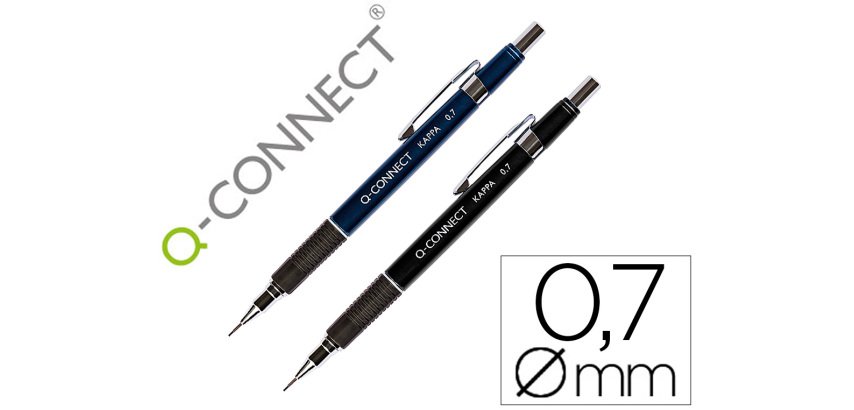 Portaminas q-connect kappa 0,7 mm sujecion de caucho