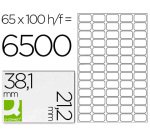 Etiqueta adhesiva q-connect kf00573 -tamaño 38,1x21,2 mm -fotocopiadora -laser -ink-jet-caja con 100 hojas din a4