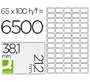 Etiqueta adhesiva q-connect kf00573 -tamaño 38,1x21,2 mm -fotocopiadora -laser -ink-jet-caja con 100 hojas din a4