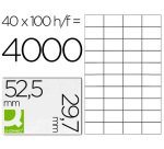 Etiqueta adhesiva q-connect kf00574 -tamaño 52,5x29,7 mm -fotocopiadora -laser -ink-jet-caja con 100 hojas din a4