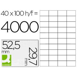 Etiqueta adhesiva q-connect kf00574 -tamaño 52,5x29,7 mm -fotocopiadora -laser -ink-jet-caja con 100 hojas din a4