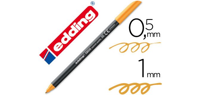Rotulador edding punta fibra 1200 naranja neon n.66 punta de fibra 0,5 mm