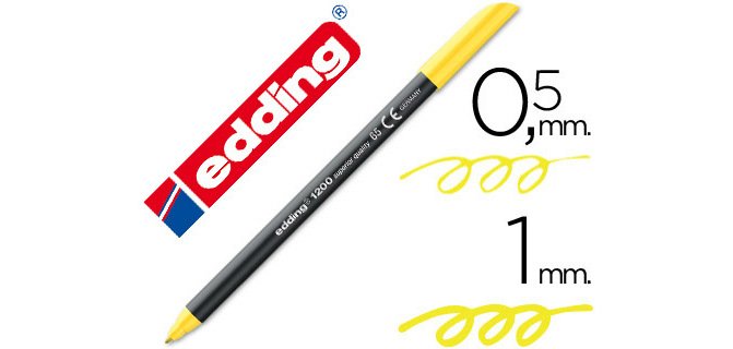 Rotulador edding punta fibra 1200 amarillo neon n.65 punta de fibra 0,5 mm