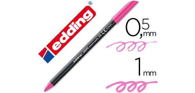 Rotulador edding punta fibra 1200 rosa neon n.69 punta de fibra 0,5 mm