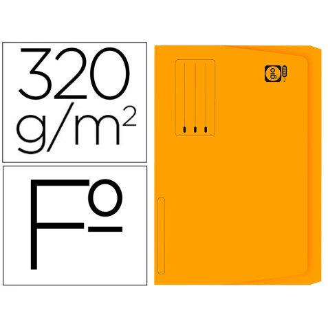 Subcarpeta cartulina gio folio pocket naranja con bolsa y solapa 320gr.